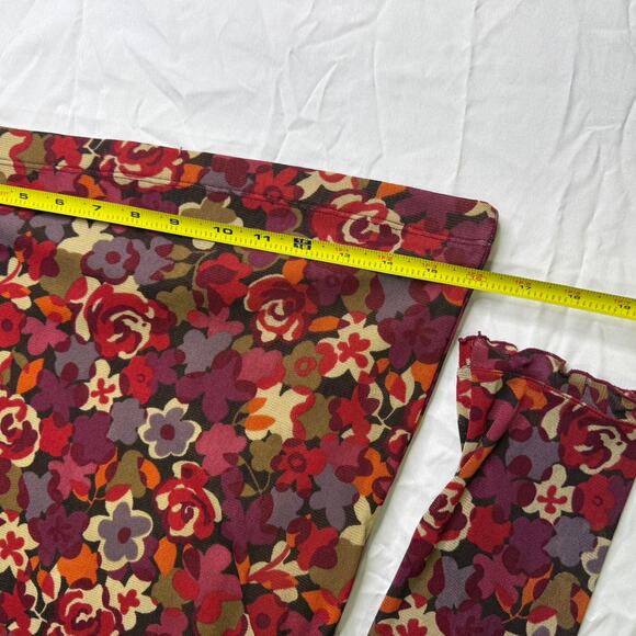 Burgundy floral long sleeve top SIZE S - Picture 7 of 8